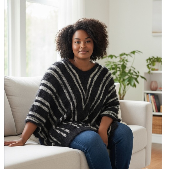 Ashley Stewart Black and Silver Sweater. Size Plus Size 2X - Picture 2 of 9